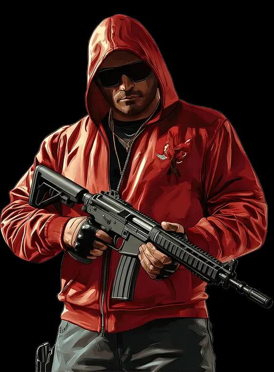 Gangster character in casual street wear
